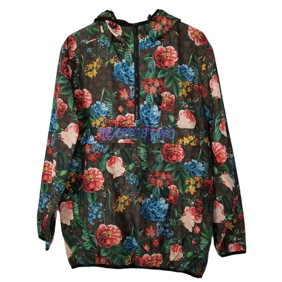 Reason Men's Black Floral Multi Color Hooded Windbreaker Jacket Size Lar… - Picture 2 of 8